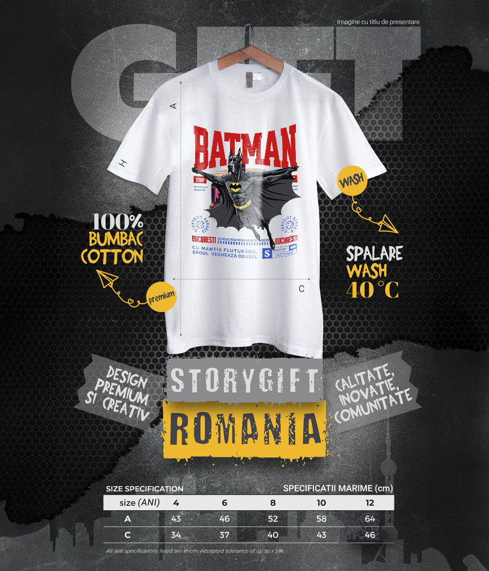 Tricou Femei, Barbati, Copii, Fata, Baiat, Unisex Personalizat Dog German în Costum de Batman – Supererou Amuzant pentru Iubitorii de Câini și Copii [5]