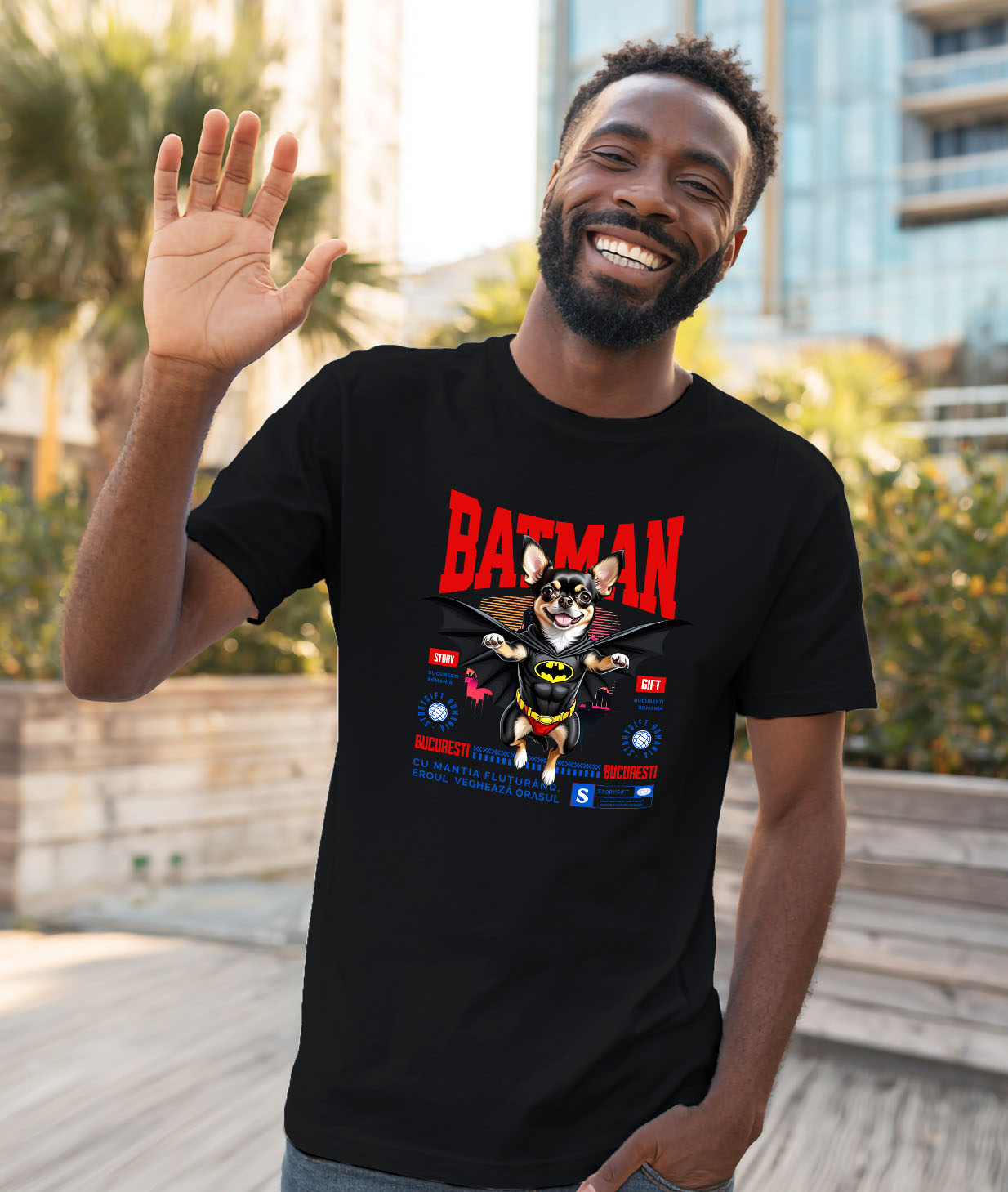 Tricou Femei, Barbati, Copii, Fata, Baiat, Unisex Personalizat Chihuahua În Costum de Batman – Câine Supererou pentru Copii și Iubitorii de Animale [1]