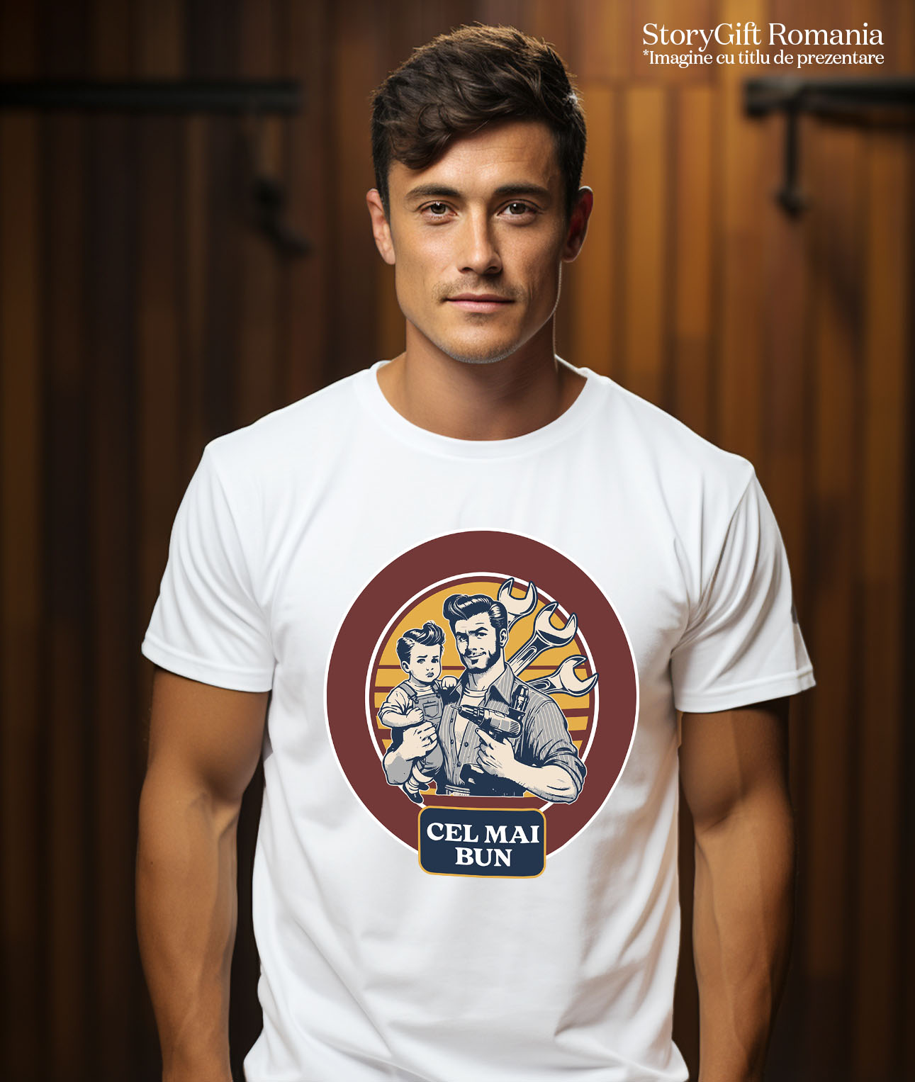 Tricou Femei, Barbati, Copii, Fata, Baiat, Unisex Personalizat Tata și Fiu Muncitori Cu Bormașina – Cadou Personalizat Familie, Iubire și Muncă [1]