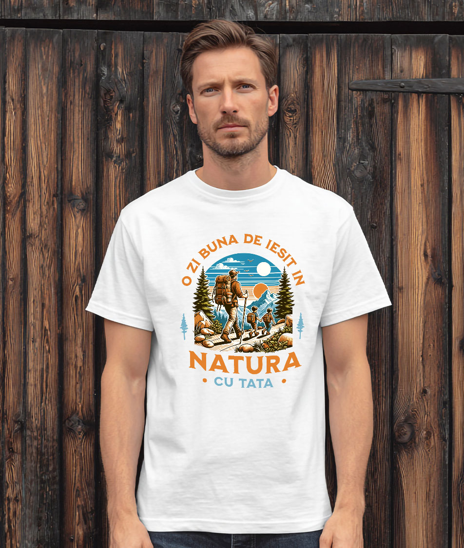 Tricou Femei, Barbati, Copii, Fata, Baiat, Unisex Personalizat Cadouri Personalizate pentru Tati și Copii | Aventuri în Natură și Apus de Soare [1]