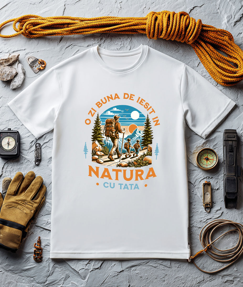 Tricou Femei, Barbati, Copii, Fata, Baiat, Unisex Personalizat Cadouri Personalizate pentru Tati și Copii | Aventuri în Natură și Apus de Soare [2]