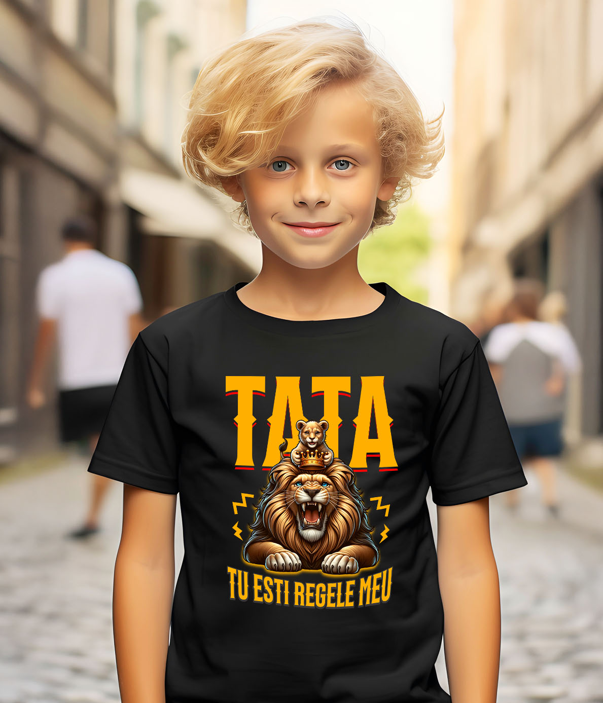 Tricou Femei, Barbati, Copii, Fata, Baiat, Unisex Personalizat Cadouri Personalizate Tata și Fiu | Pelerină Roșie, Eroul Meu Tata [3]