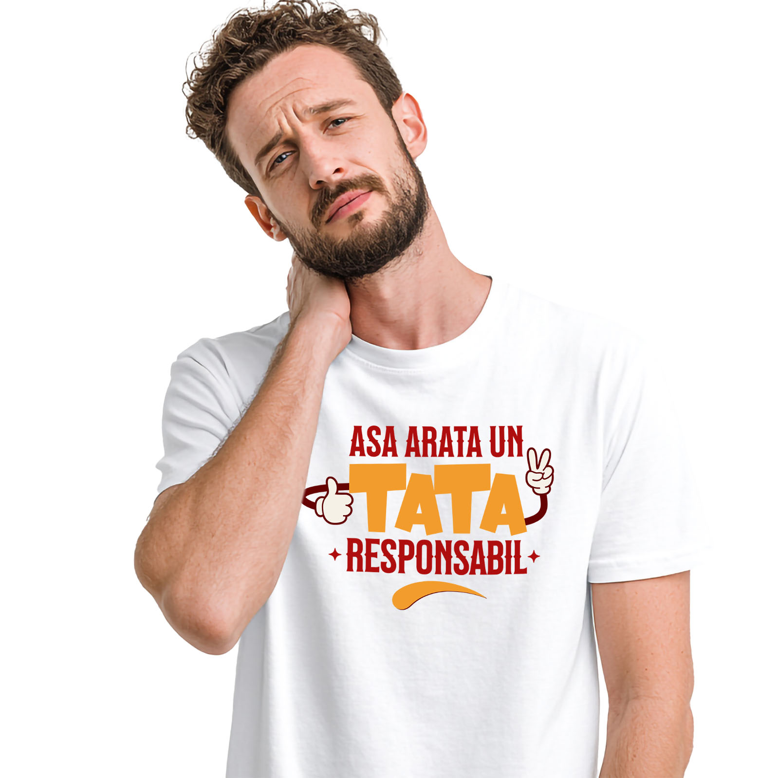 Tata - Tricou Femei, Barbati, Copii, Fata, Baiat, Unisex Personalizat Cadouri Personalizate Tata și Copii | Mâini cu Mănuși Vesele, Iubire și Dragoste