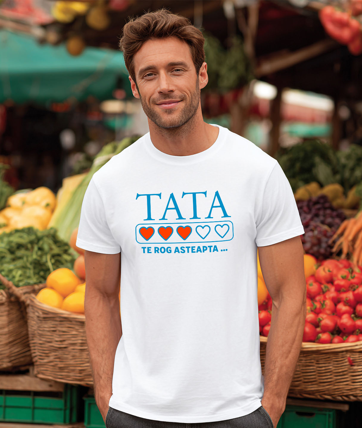 Tricou Femei, Barbati, Copii, Fata, Baiat, Unisex Personalizat Cadouri Personalizate Tata | Inimi Pline de Culoare, Iubire și Familie [1]