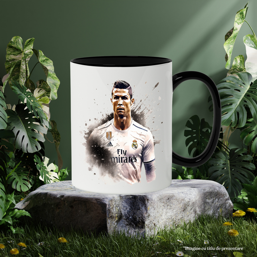 Cana_794_B	Cana Cu Cristiano Ronaldo, Football, Jucator, Celebritate, Sport, Multicolor 330 ml, Ceramica cu Maner Negru	"<p>Cana Cu Cristiano Ronaldo, Football, Jucator, Celebritate, Sport, Multicolor [2]