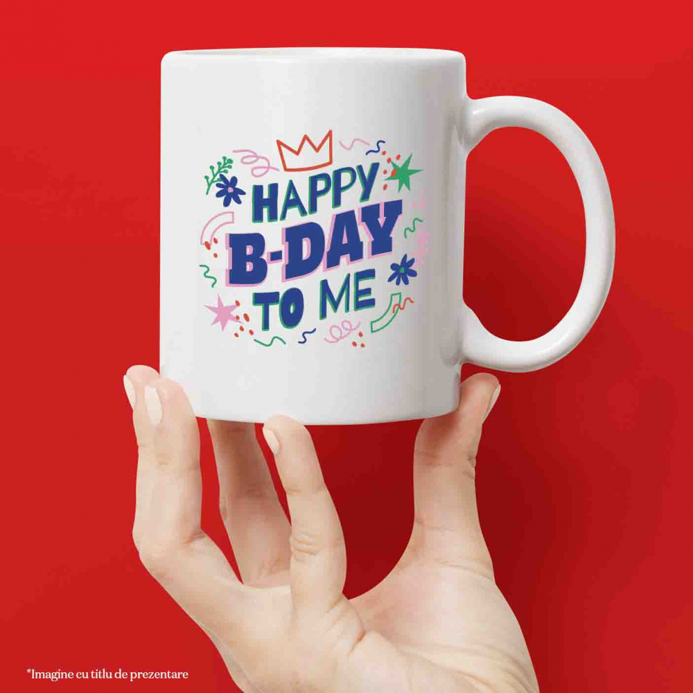 Cana Cana Happy B-day To Me, Ceramica, 330 ml, Multicolor [2]