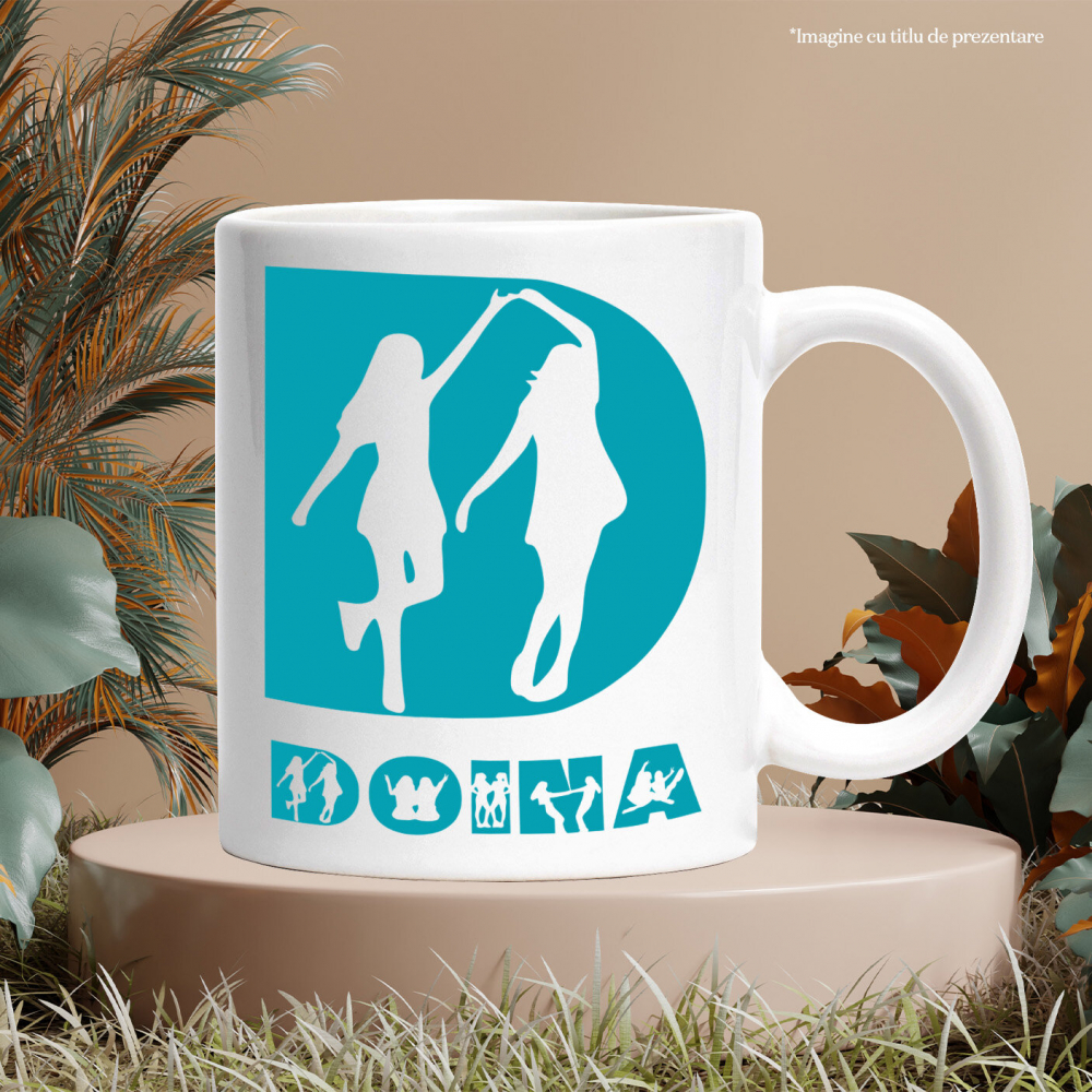 Cana Cele mai bune Prietene, Text Nume Personalizat, Fete, Culoare Albastru, Cu Litera, 330ML, Ceramica, Cu Maner si Interior Alb [3]