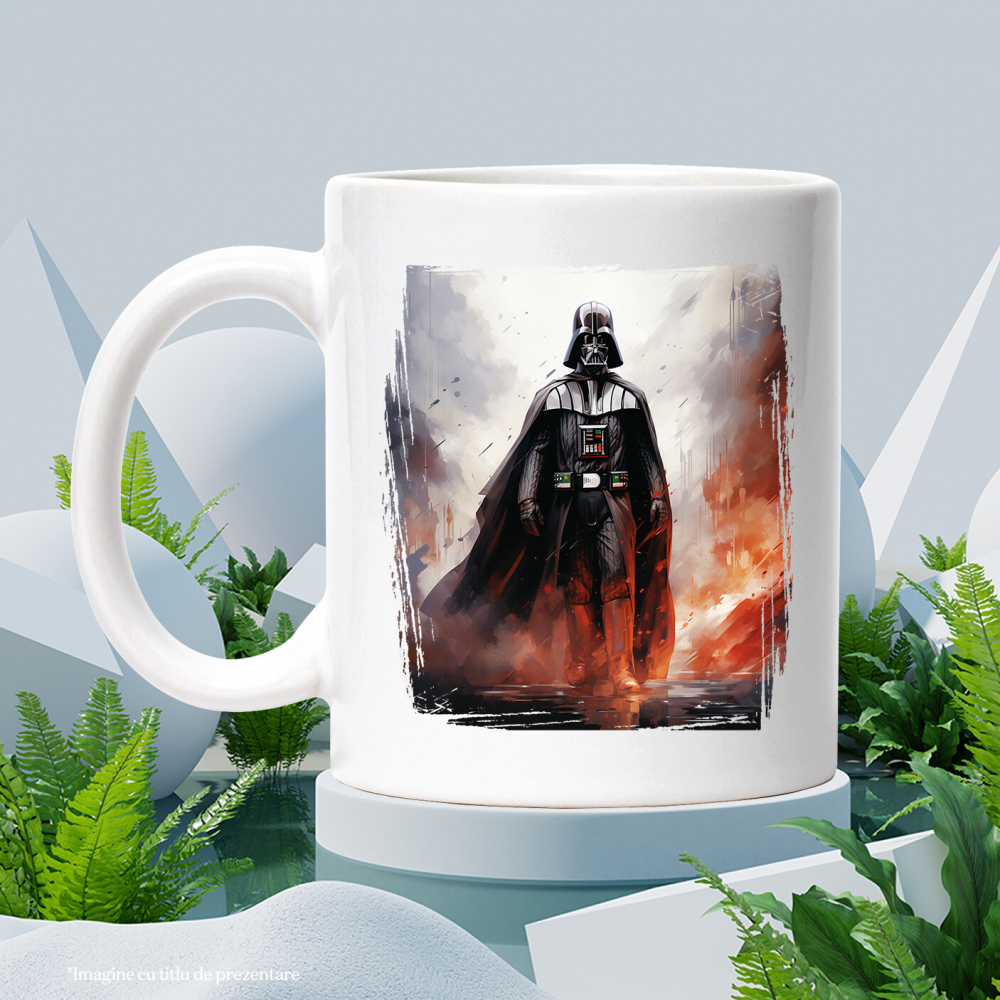 Cana Cu Anakin Skywalker, Darth Vader, Apa, Explozie, Ploaie, SF, Multicolor 330 ml, Ceramica cu Maner Alb [2]