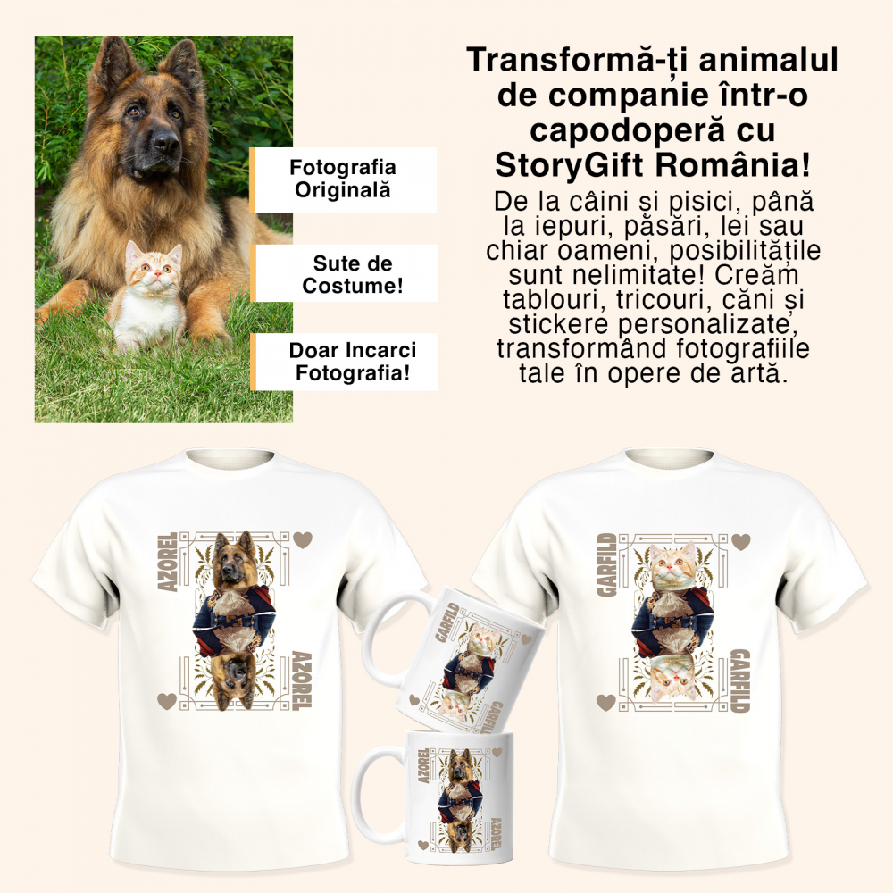 Cana cu Animal Pe Motocicleta, La Apus cu Palmieri, Peronalizata cu Numele si Poza Animalului Tau cu Maner Rosu [7]