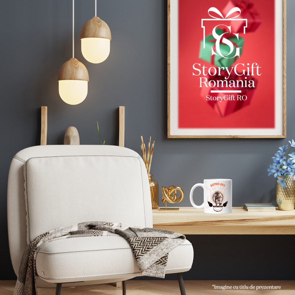 Cana cu Animal In Costum de Astronaut , Peronalizata cu Numele si Poza Animalului Tau cu Maner Alb [8]