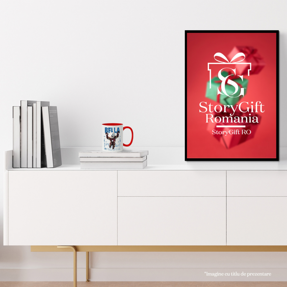 Cana cu Animal In Costumul lui Ironman, Zburand, Peronalizata cu Numele si Poza Animalului Tau cu Maner Rosu [8]