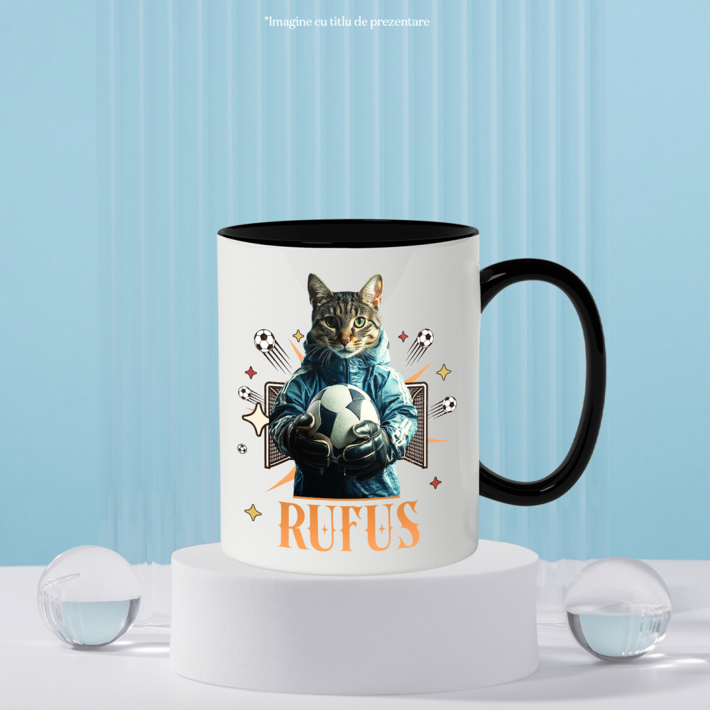 Cana cu Animal Portar, Fotbal, Joc de Echipa, Peronalizata cu Numele si Poza Animalului Tau cu Maner Negru [6]