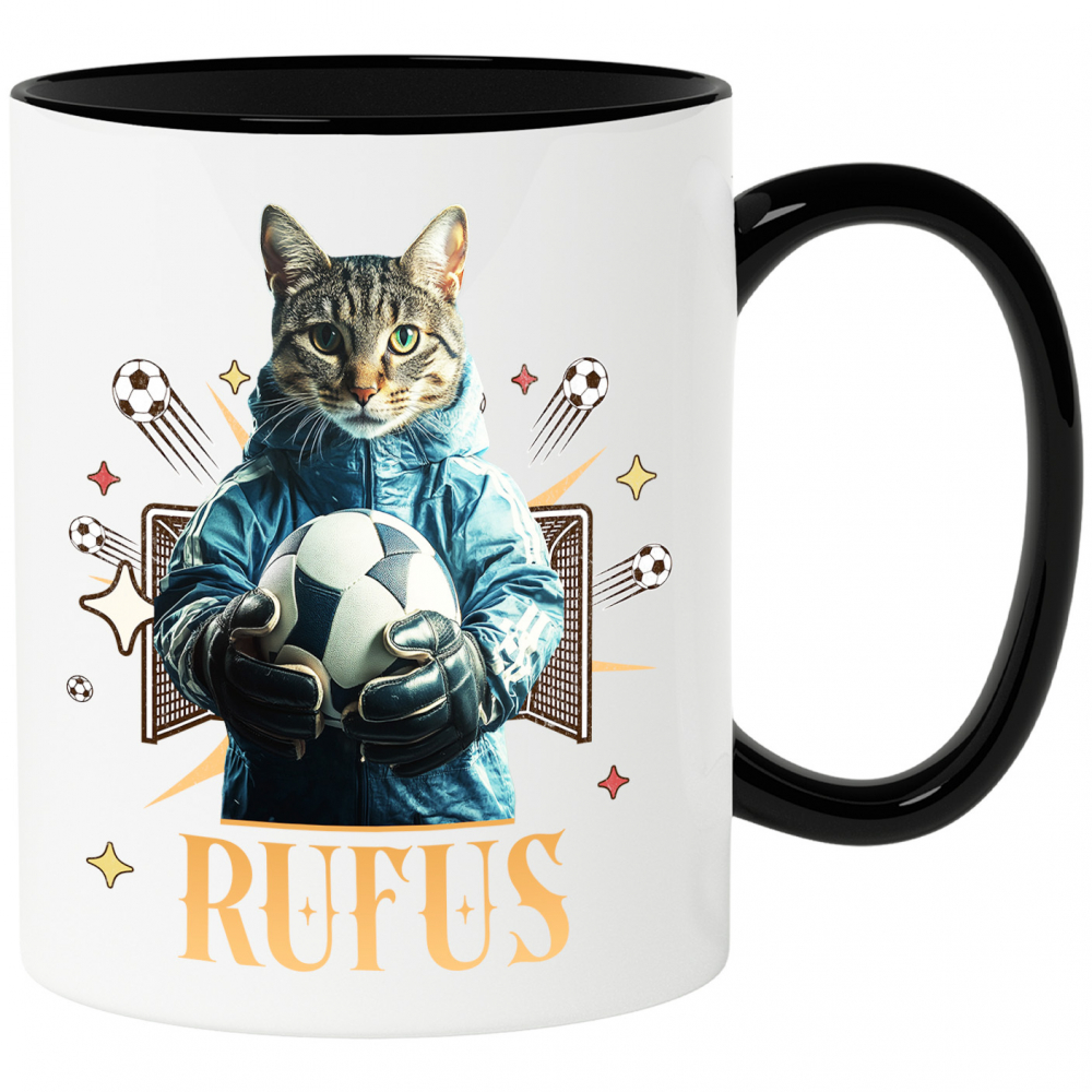 Cana cu Animal Portar, Fotbal, Joc de Echipa, Peronalizata cu Numele si Poza Animalului Tau cu Maner Negru [1]