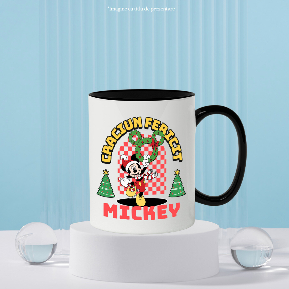 Cana Cu Aventuri Mickey Mouse in Spirit de Craciun, Ceramica, 330ML [4]