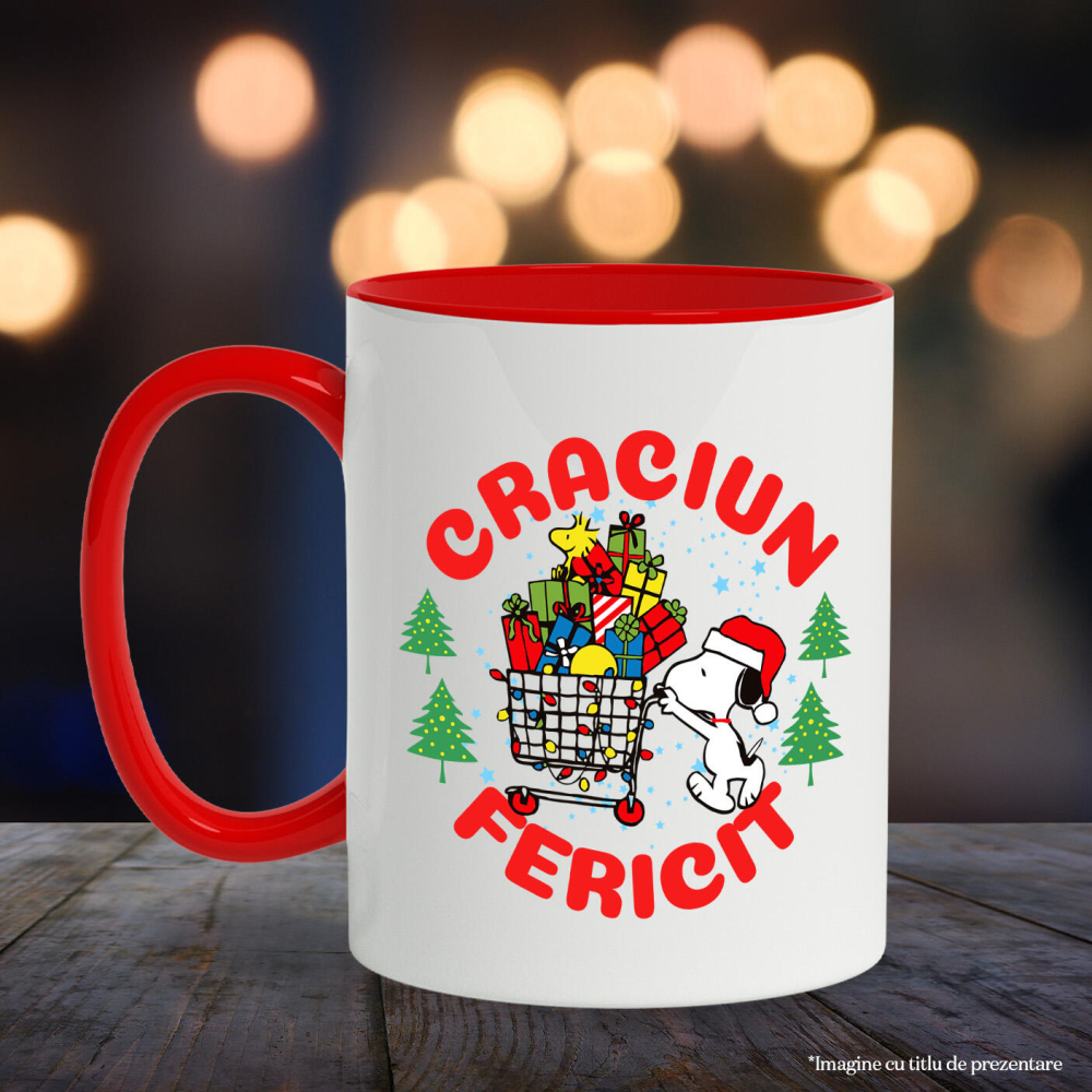 Cana Cu Aventuri Snoopy in Spirit de Craciun, Ceramica, 330ML [4]