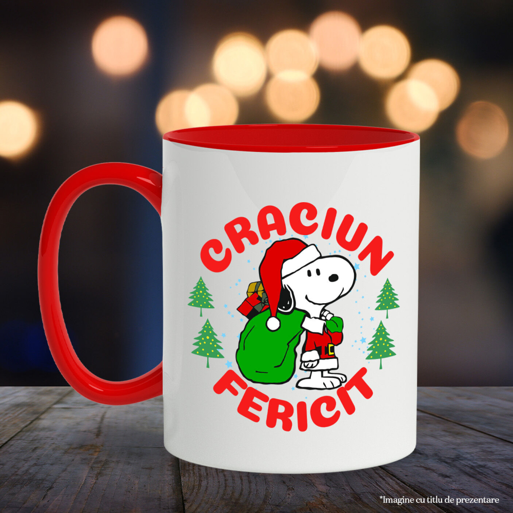 Cana Cu Aventuri Snoopy in Spirit de Craciun, Ceramica, 330ML [4]