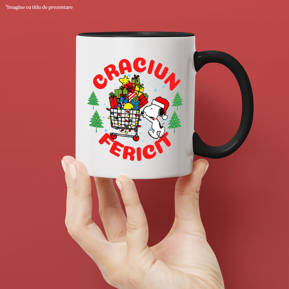 Cana Cu Aventuri Snoopy in Spirit de Craciun, Ceramica, 330ML [2]