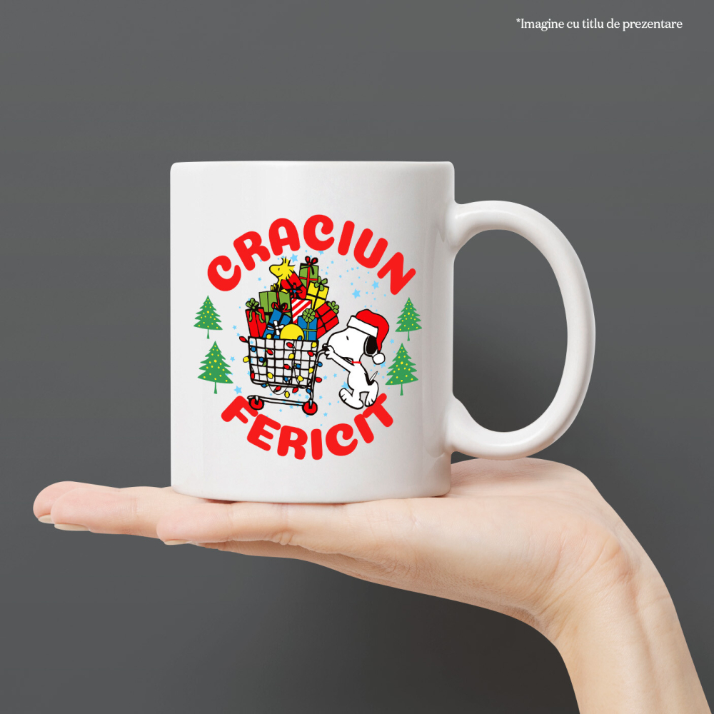 Cana Cu Aventuri Snoopy in Spirit de Craciun, Ceramica, 330ML [3]