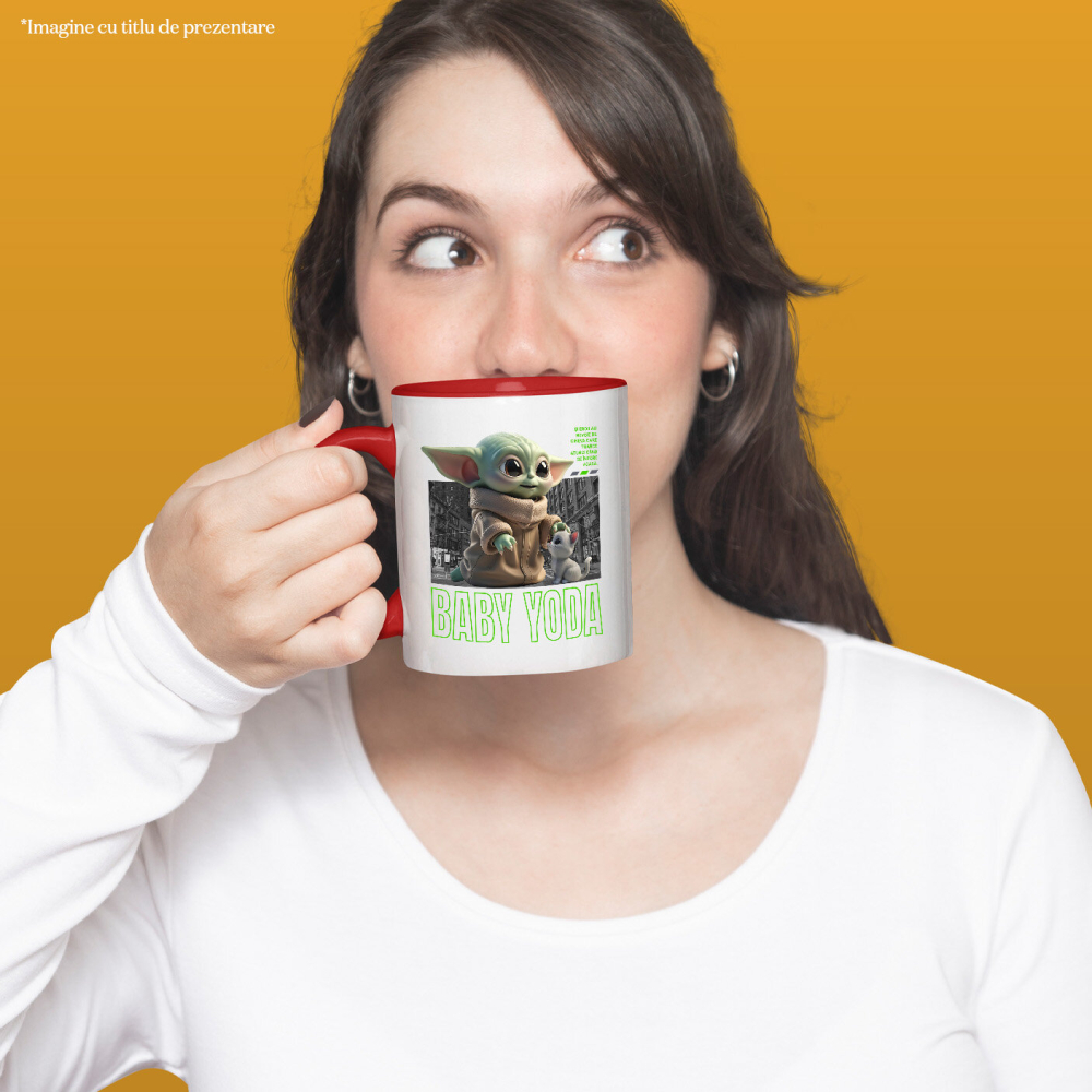 Cana Cu Baby Yoda si Pisicuta – Aventura Galactica, Ceramica, 330ML [3]