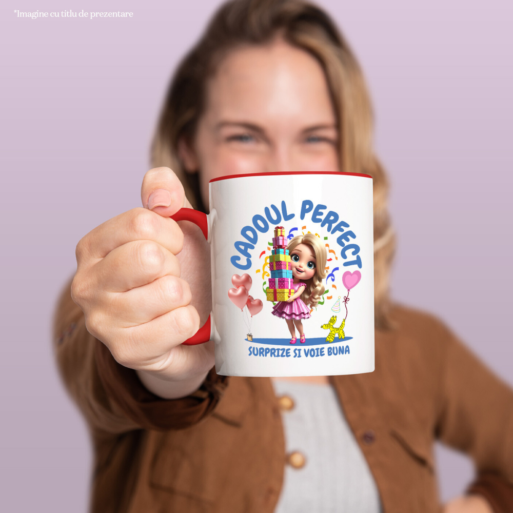 Cana Cu Barbie Inima Cadou - Perfecta pentru Ziua Ei, Ceramica, 330ML [3]