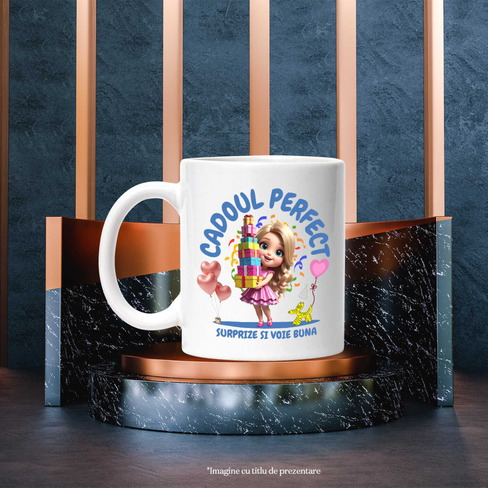 Cana Cu Barbie Inima Cadou - Perfecta pentru Ziua Ei, Ceramica, 330ML [4]