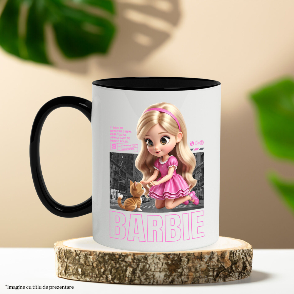 Cana Cu Barbie si Pisicuta – Echipa Fermecata, Ceramica, 330ML [4]