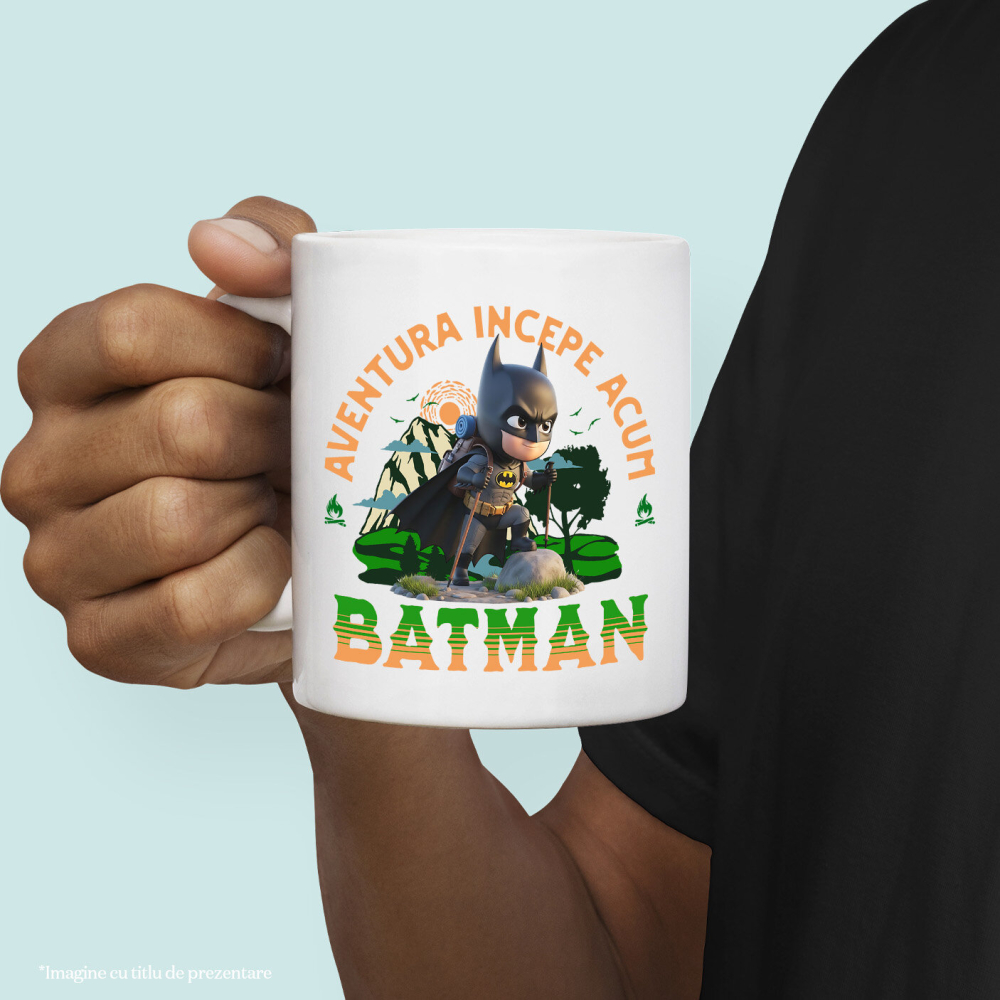 Cana Cu Batman - Aventuri in Natură cu Disney Ceramica, 330ML, cu Maner Alb [2]