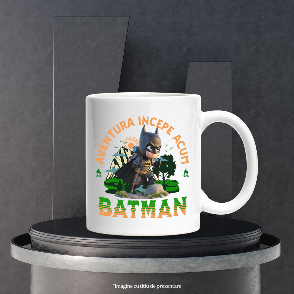 Cana Cu Batman - Aventuri in Natură cu Disney Ceramica, 330ML, cu Maner Alb [3]