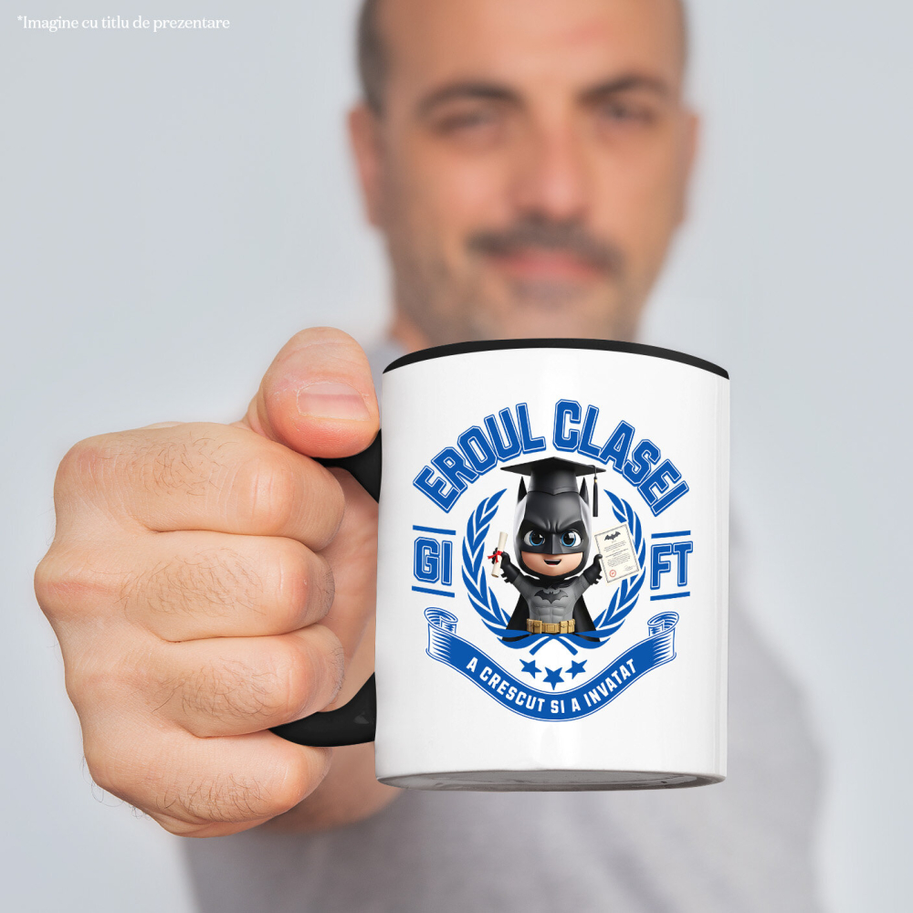 Cana Cu Batman: Erou La Scoala, Stralucitor In Viata, Ceramica, 330ML [3]