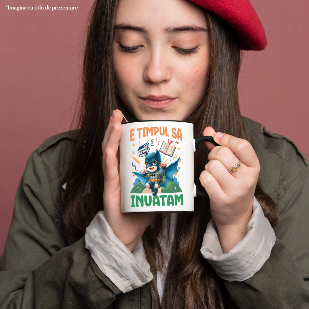 Cana Cu Batman: Lecții din Lumea Eroilor Ceramica, 330ML, cu Maner Negru [2]