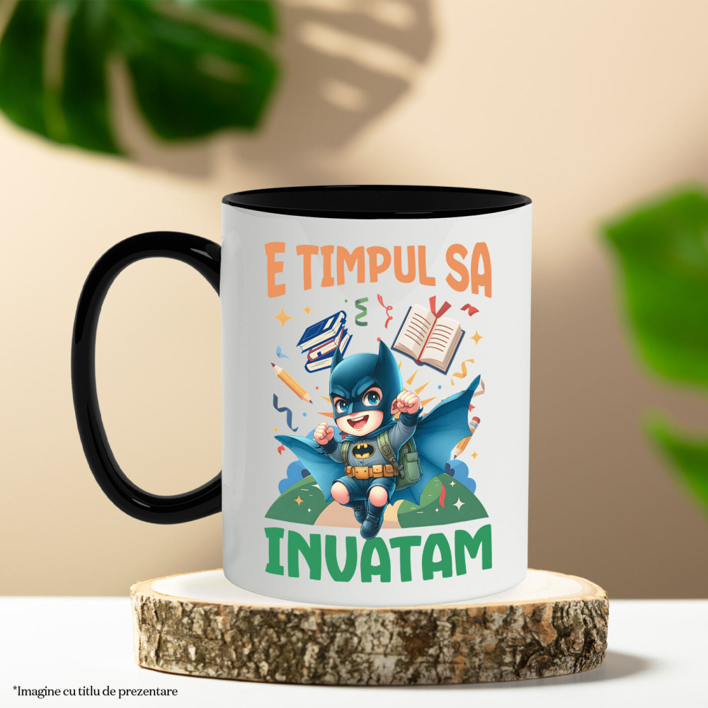 Cana Cu Batman: Lecții din Lumea Eroilor Ceramica, 330ML, cu Maner Negru [3]