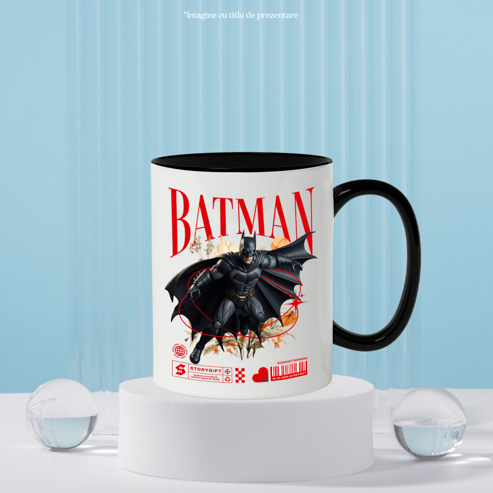 Cana Cu Batman și Magia Florilor Disney Ceramica, 330ML, cu Maner Negru [3]