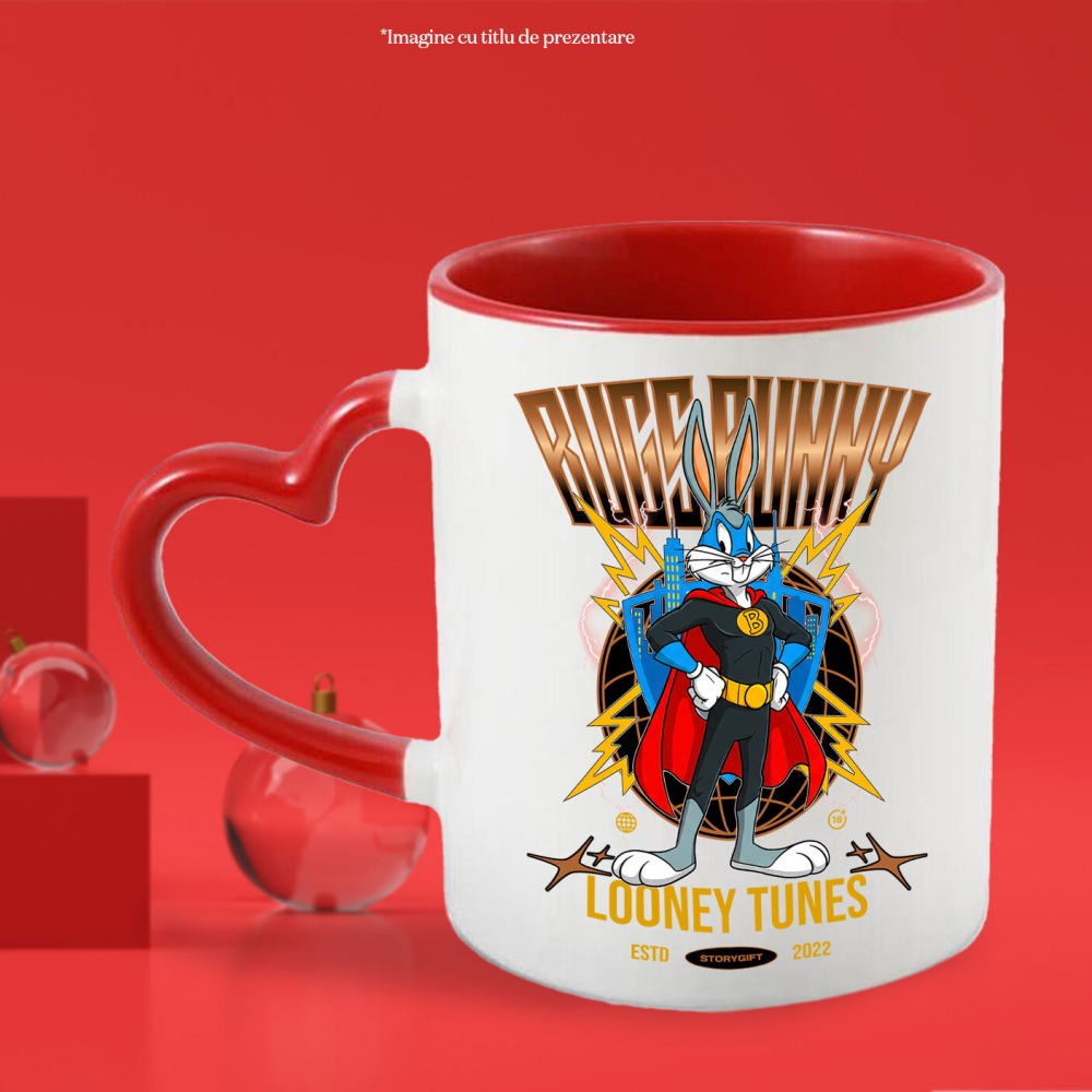 Cana Cu Bugs Bunny in Actiune, Ceramica, 330ML [2]