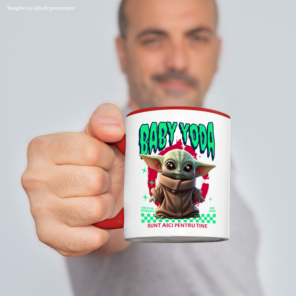 Cana Cu Cadru Baby Yoda Aventuri Disney, Ceramica, 330ML [3]