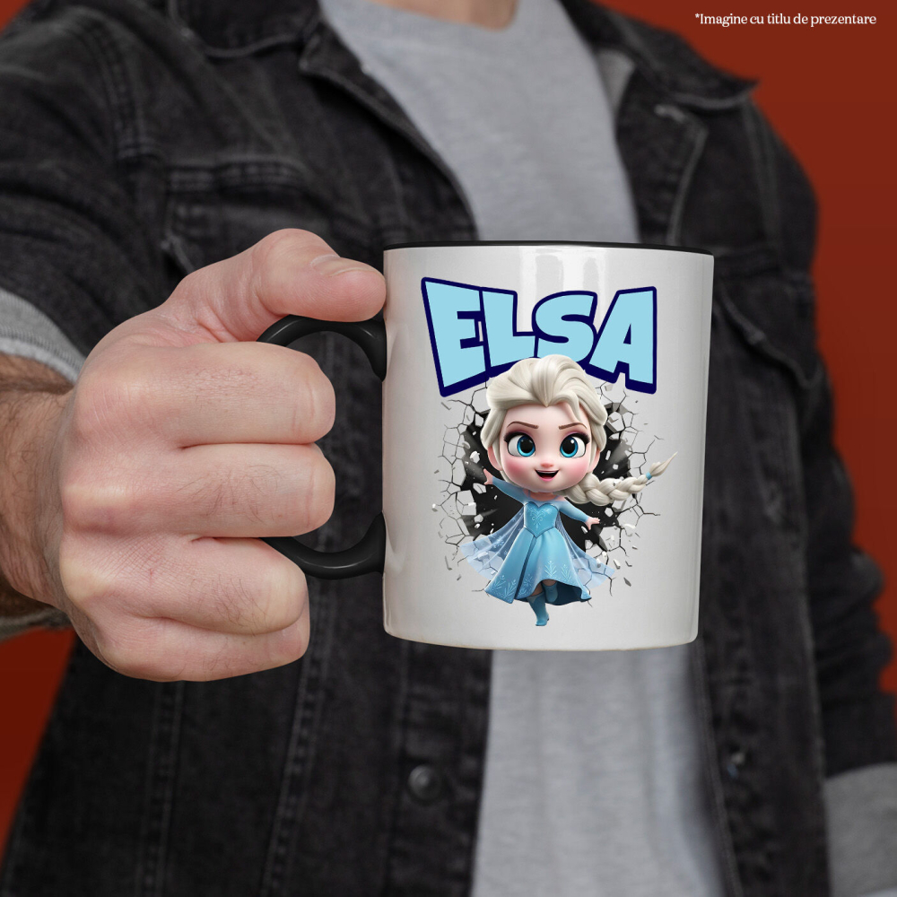 Cana Cu Cadru de Poveste cu Elsa Magia Ghetii, Ceramica, 330ML [2]