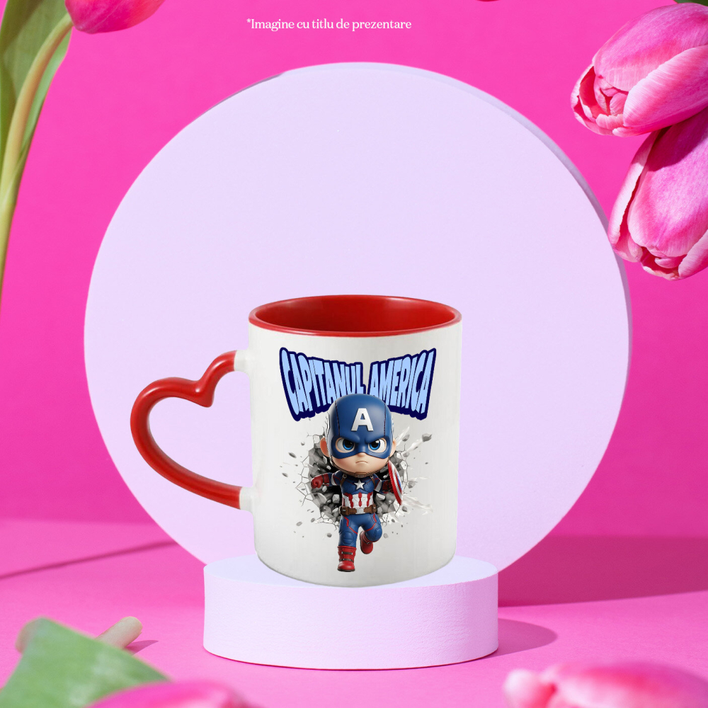 Cana Cu Cadru Memorabil Captain America, Ceramica, 330ML [2]