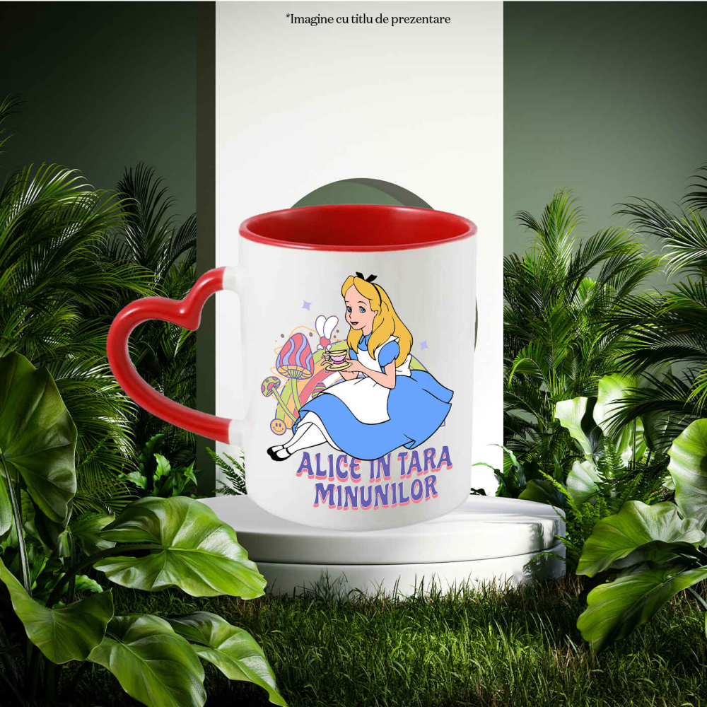 Cana Cu Calatoria Magica a lui Alice in Taramul Viselor, Ceramica, 330ML [2]