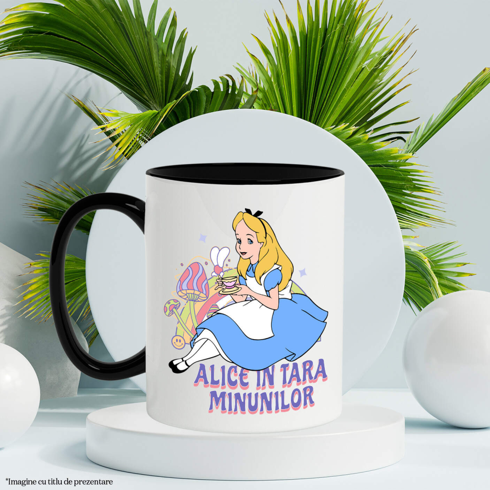 Cana Cu Calatoria Magica a lui Alice in Taramul Viselor, Ceramica, 330ML [4]