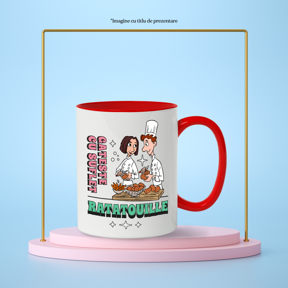 Cana Cu Colette – De La Critica La Creatie, Cu Gusteau Ceramica, 330ML, cu Maner Rosu [3]