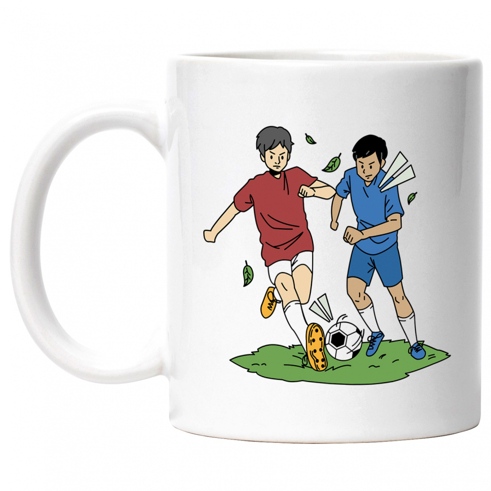 Cana Cu Copii, Football, Minge, Iubitori De Sport, Multicolor 330 ml, Ceramica cu Maner Alb [1]