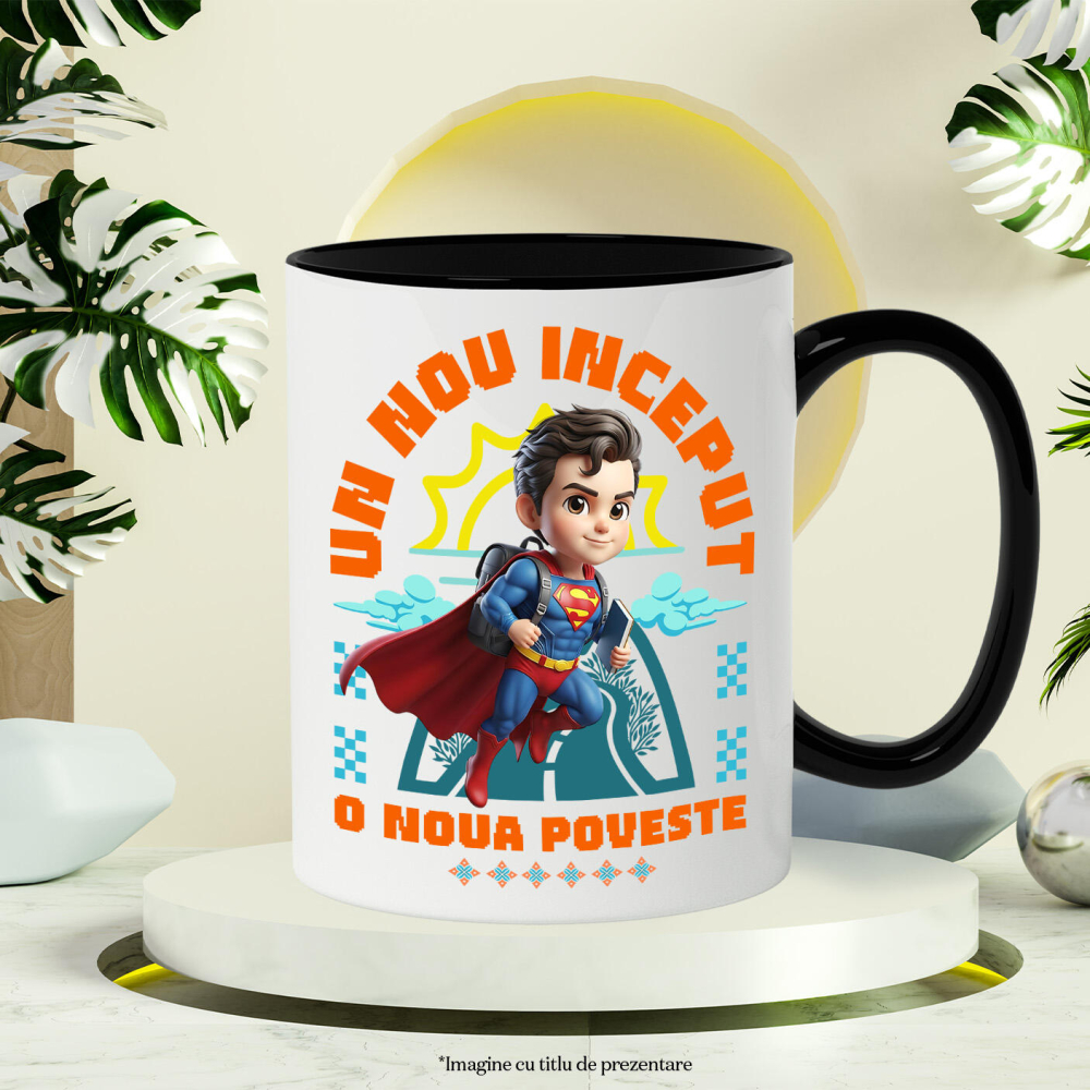 Cana Cu Cu Spiderman, Cărți Care Te Împing Să Crești Rapid Ceramica, 330ML, cu Maner Negru [3]
