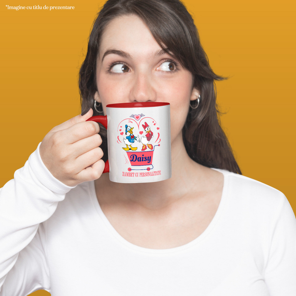 Cana Cu Daisy și Duck sarbatoresc dragostea, Ceramica, 330ML [3]
