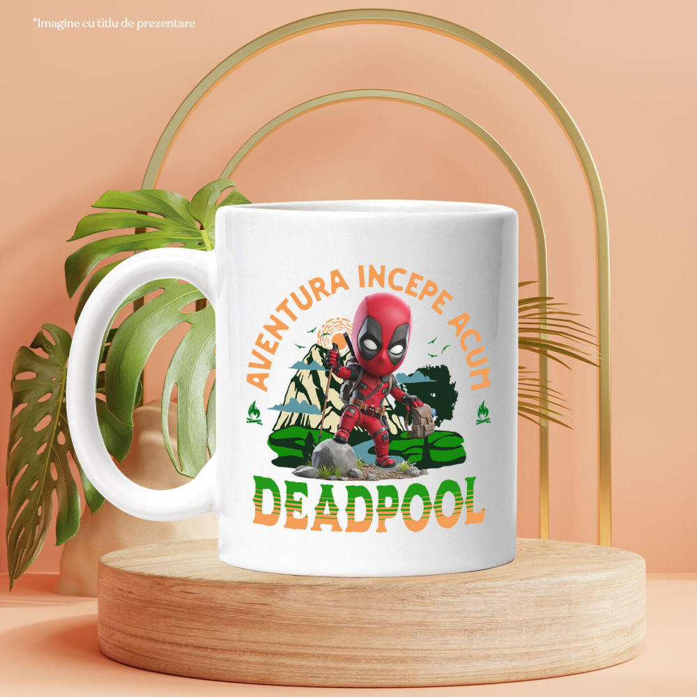 Cana Cu Deadpool - Drumeție Spumoasă și Pline de Distracție Disney, Ceramica, 330ML [4]