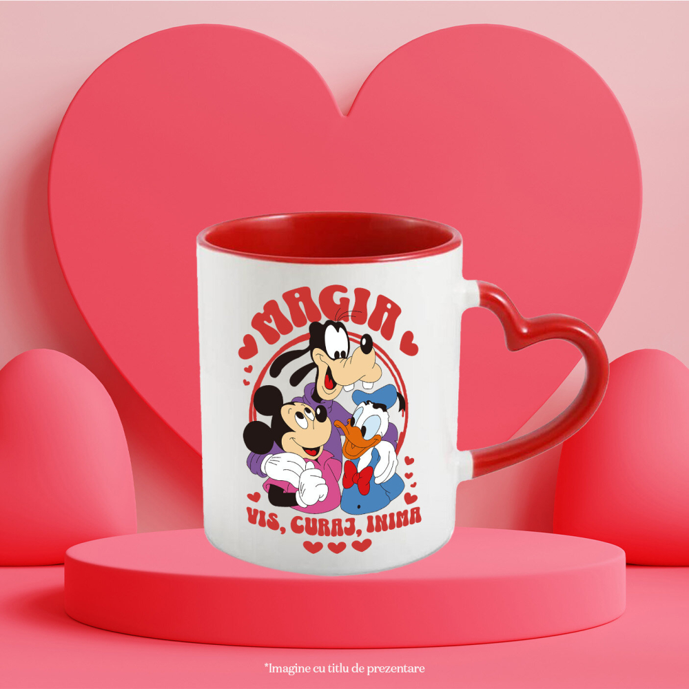 Cana Cu Distractie Alaturi de Mickey, Donald si Goofy, Ceramica, 330ML [4]