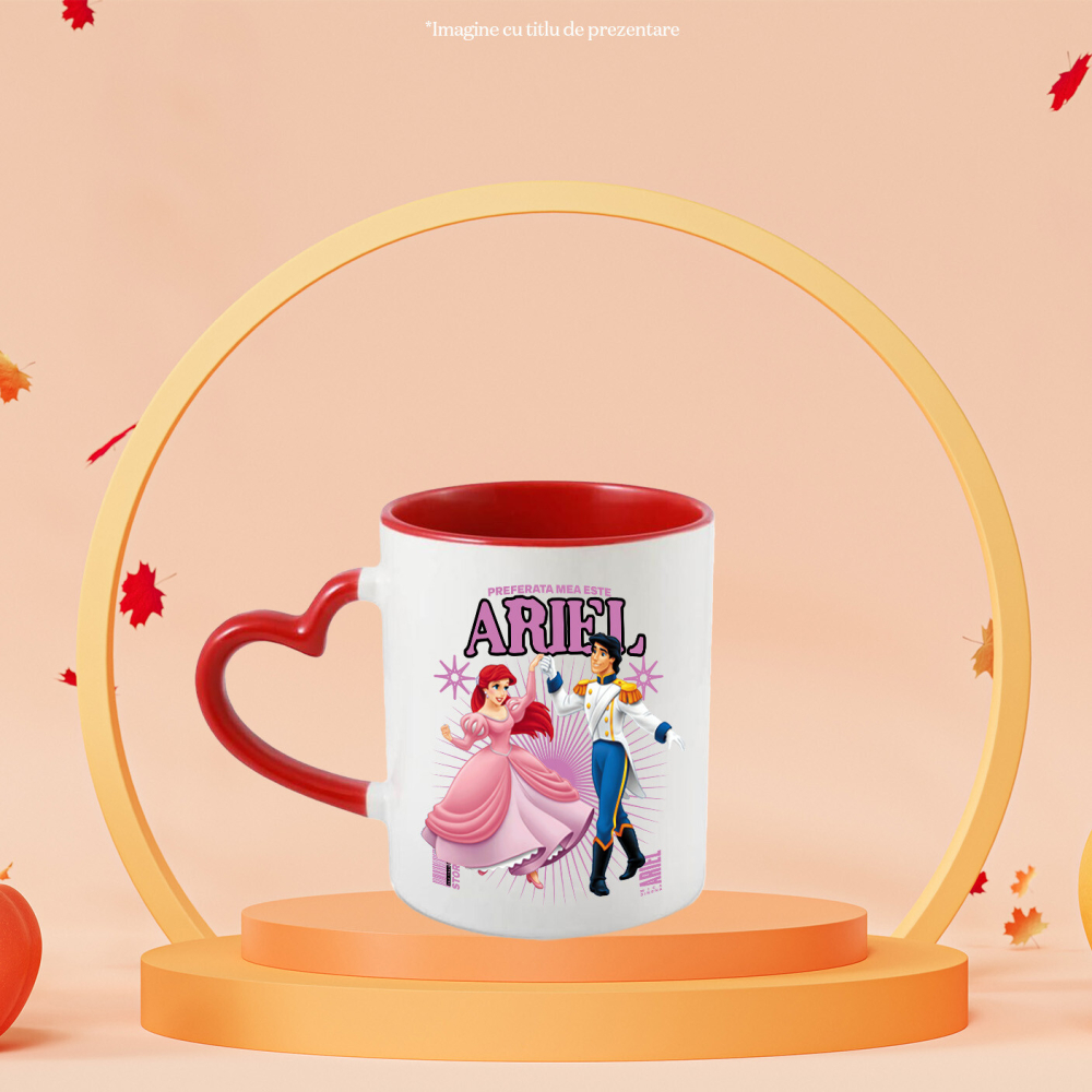 Cana Cu Dragoste si Curaj - Ariel si Printul Eric, Ceramica, 330ML [2]