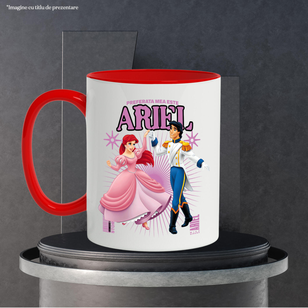 Cana Cu Dragoste si Curaj - Ariel si Printul Eric, Ceramica, 330ML [4]