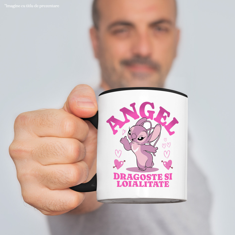 Cana Cu Dragoste si Loialitate cu Angel, Ceramica, 330ML [2]