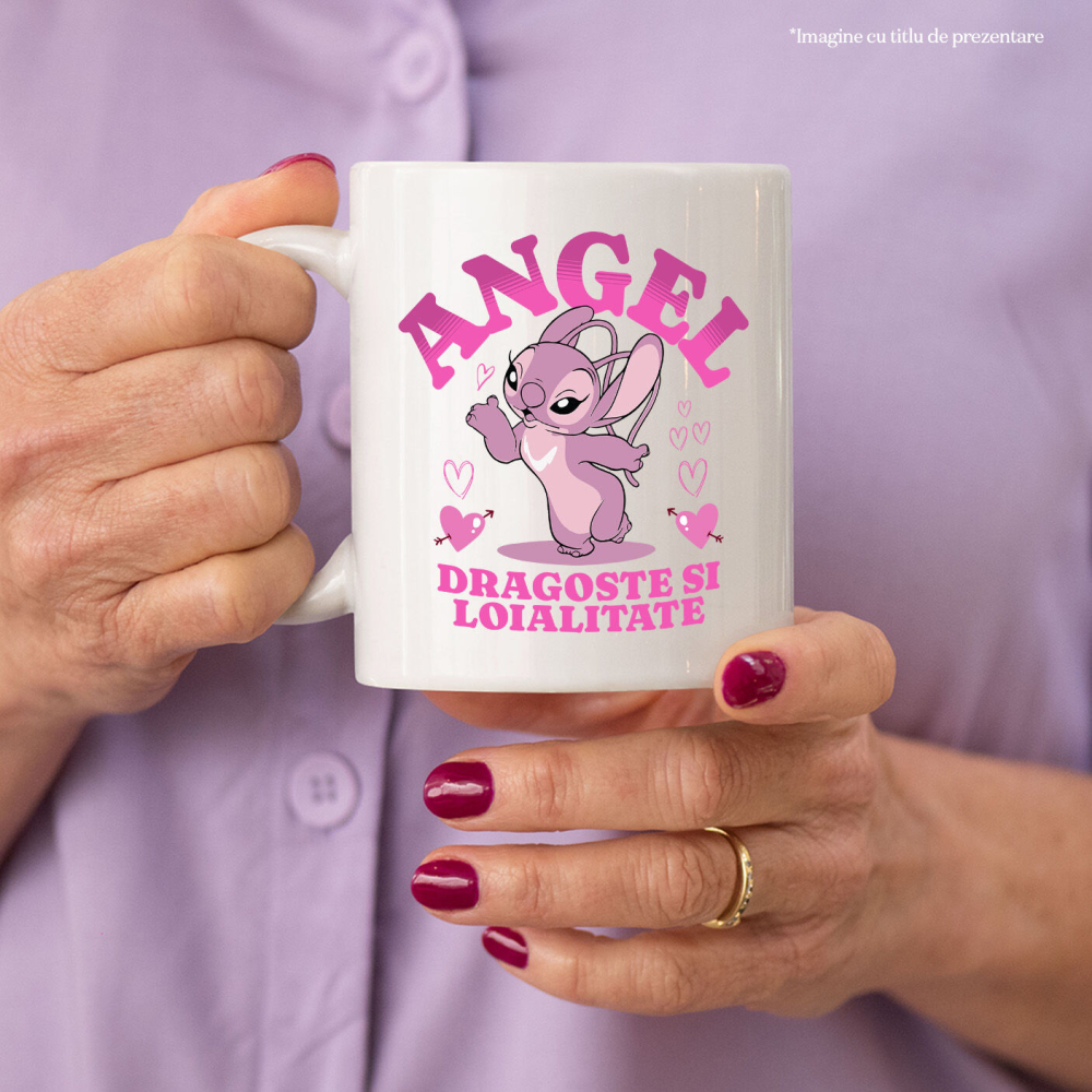 Cana Cu Dragoste si Loialitate cu Angel, Ceramica, 330ML [3]