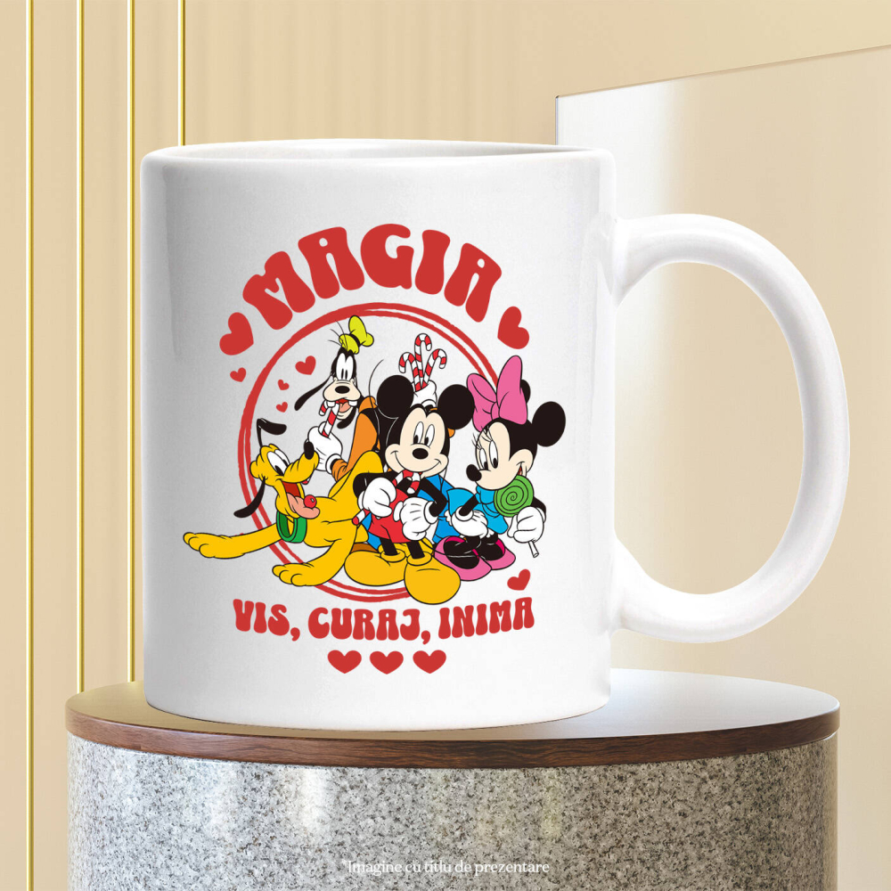 Cana Cu Echipa Mickey Mouse – Distractie Garantata Ceramica, 330ML, cu Maner Alb [3]