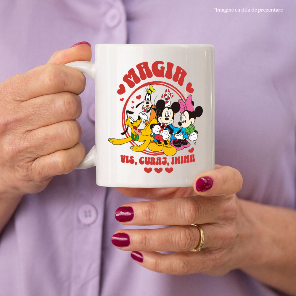 Cana Cu Echipa Mickey Mouse – Distractie Garantata Ceramica, 330ML, cu Maner Alb [2]